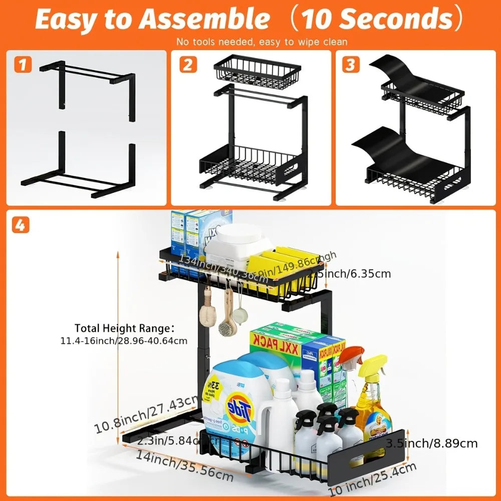 SlideRack - Space-Saving Under-Sink Organizer