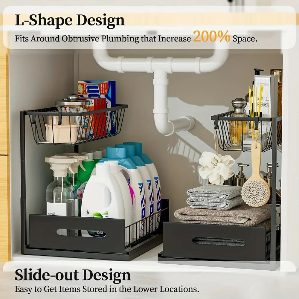 SlideRack - Space-Saving Under-Sink Organizer